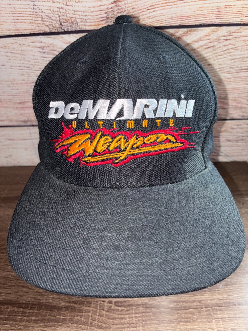 Vintage DeMarini Bats Black "Ultimate Weapon" Embroidered Baseball Cap